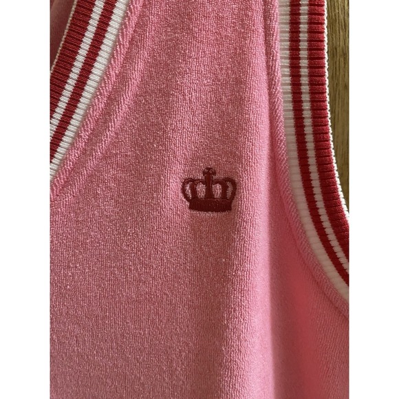 NEW Juicy Couture Light Pink Terry Capri Jumpsuit Stretch Waist Straight Leg M - Picture 4 of 10